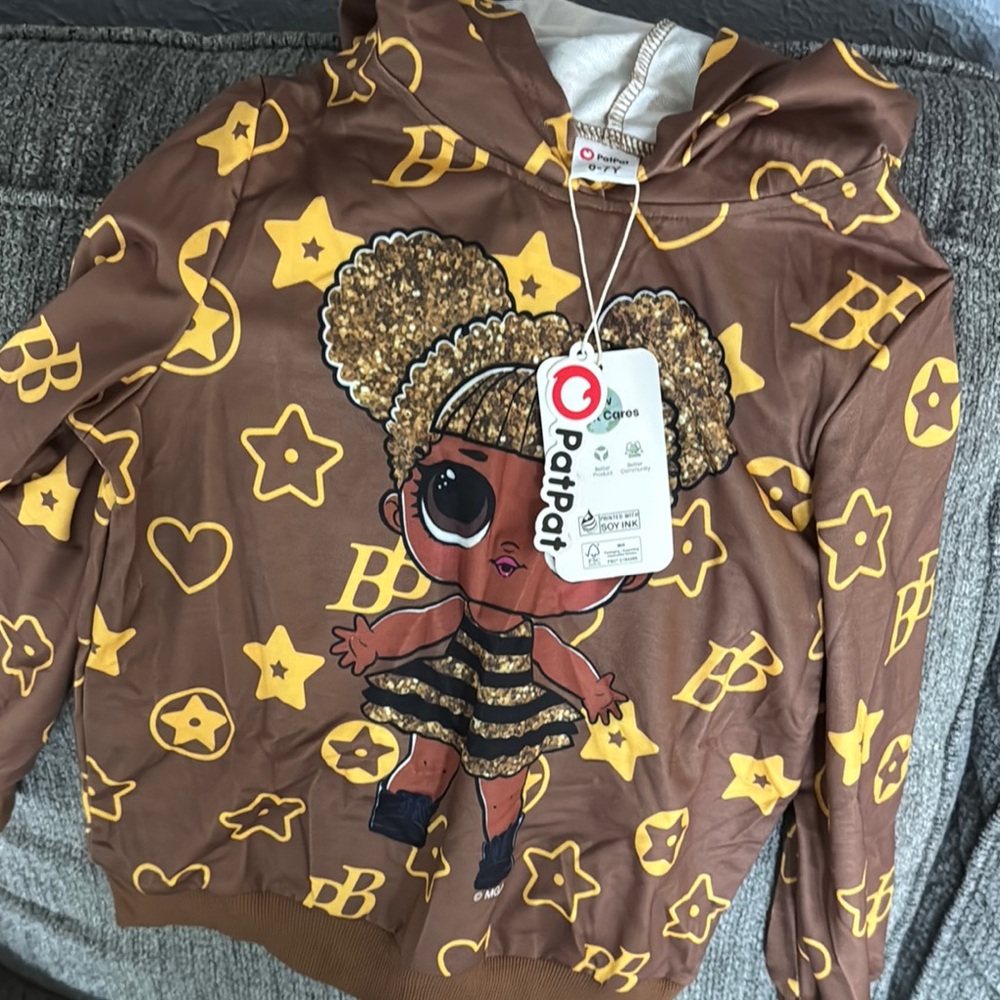 PatPat Brown and Gold Kids Hoodie